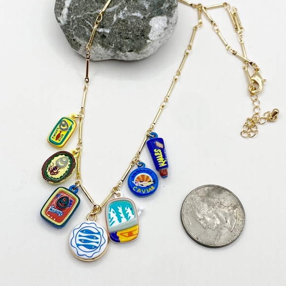 NEW Ceramic Sardine Charm Layering Necklace - Picture 7 of 8